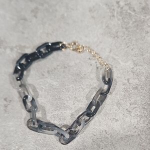 Elegant Black and Gray Chain Bracelet